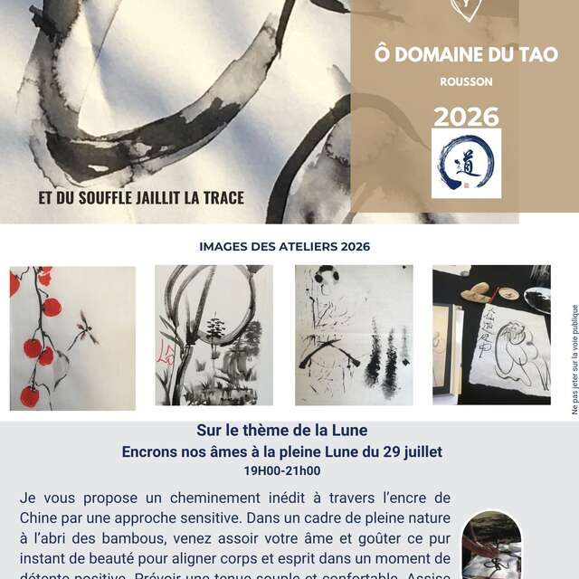Atelier encre de Chine/Calligraphie - Encrons nos âmes à la pleine Lune