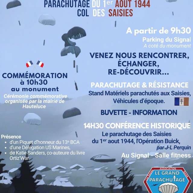 82ème anniversaire du parachutage du 1er août 1944
