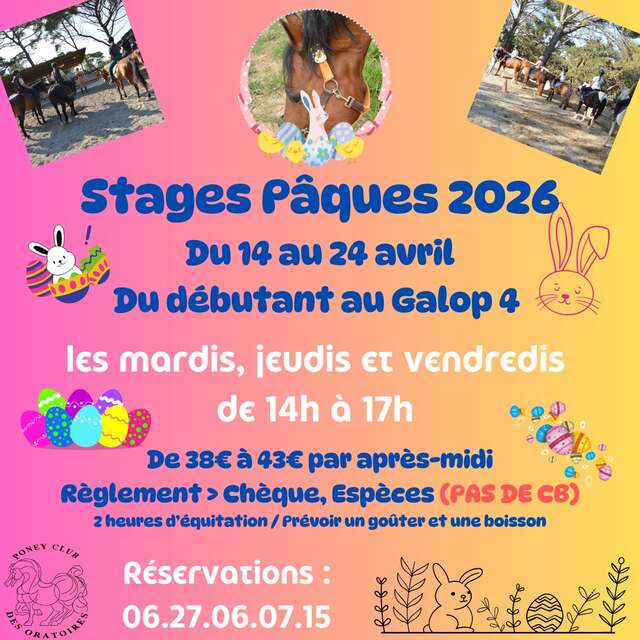 Stages d'équitation - Poney Club des Oratoires
