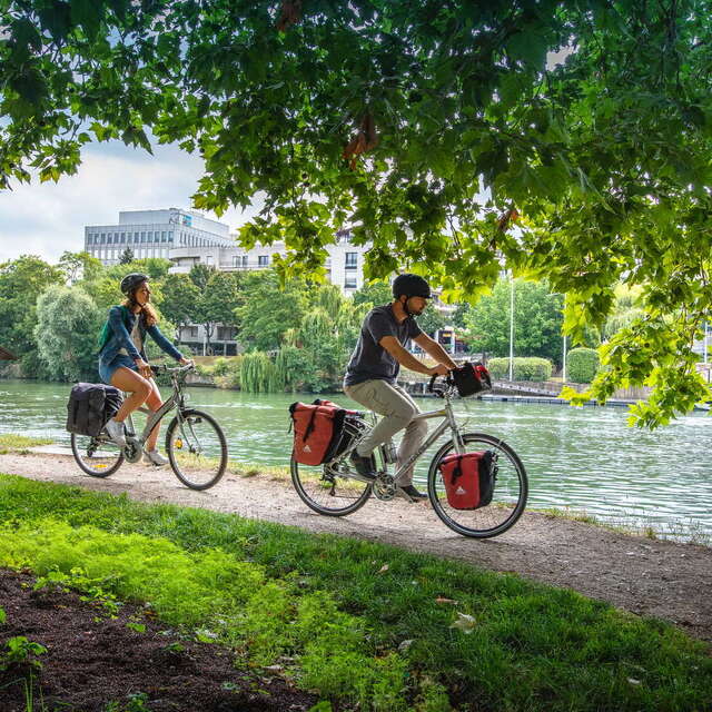 Randonnée à vélo entre Chatou et Sartrouville sur les itinéraires de La Seine à Vélo et de l’Avenue Paris-Londres