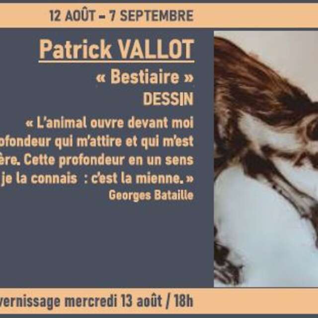Bestiaire" drawing exhibition by Patrick Vallot - Art dans la Nef