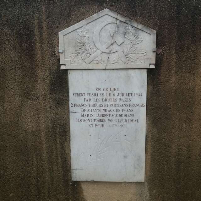 Stèle des fusillés Biggi et Marini