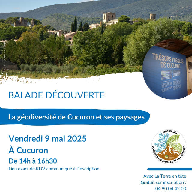 Journées Nationales de la Géologie : balade découverte de la géodiversité de Cucuron