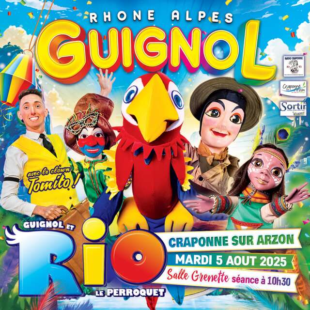 Guignol et Rio le majestueux perroquet