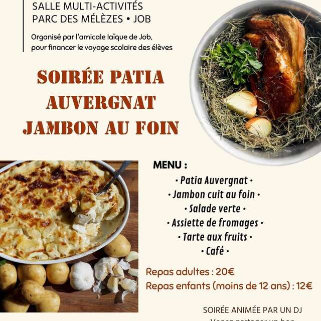 Soirée patia auvergnat jambon au foin