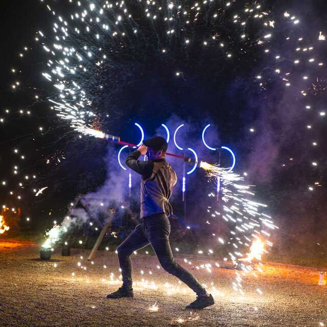 Spectacle de feu et lumières à Bisanne 1500