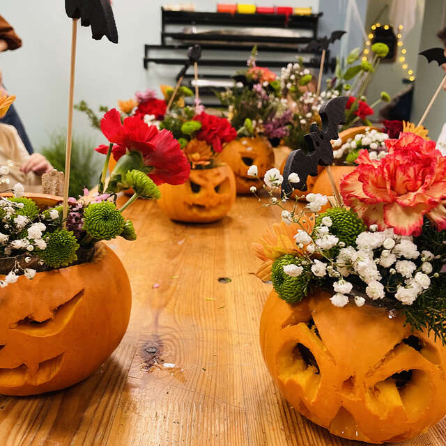Atelier citrouille fleurie et maquillage d’halloween