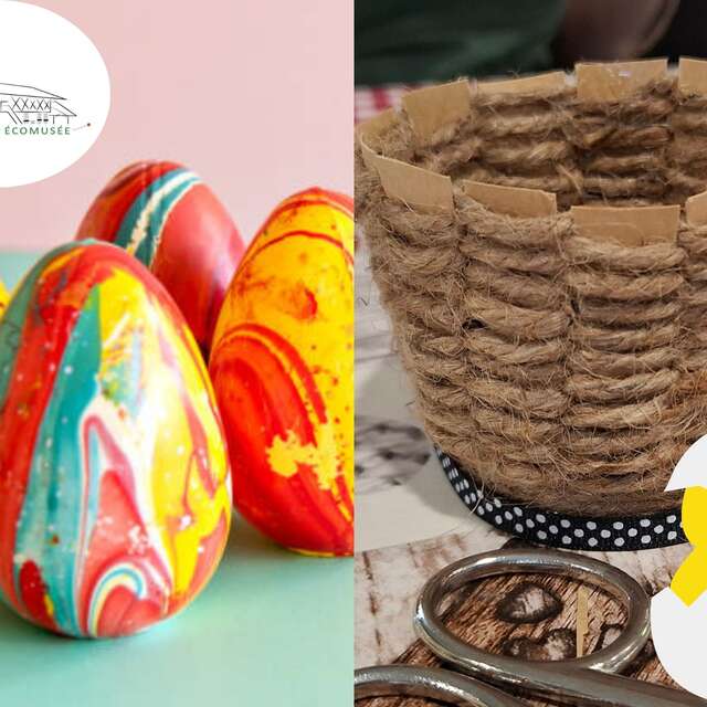 Atelier "Panier tressé et œufs de Pâques marbrés"