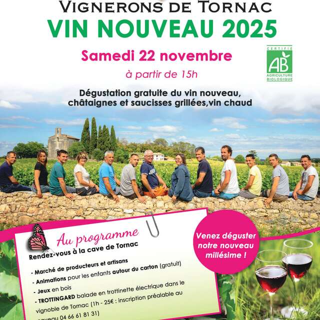 Vignerons de Tornac - Vin nouveau 2025