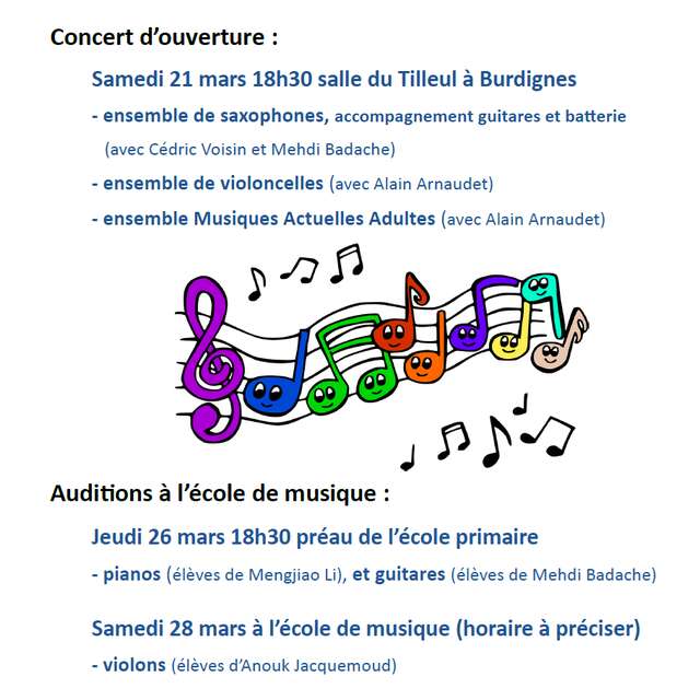 Concert d'ouverture de l'école de musique