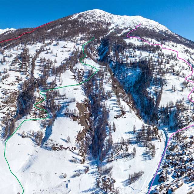 Itinéraire ski de rando balisé Le Cros - Abriès