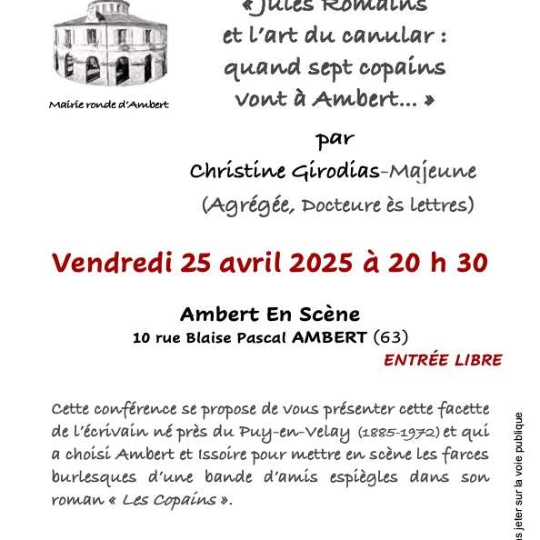« Jules Romains et l’art du canular : quand sept copains vont à Ambert… »