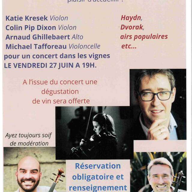 Concert in the vineyards at Domaine des Roches fortes