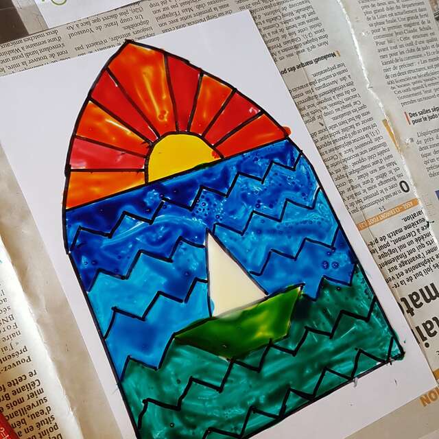 Atelier Vitrail, jeu de couleur