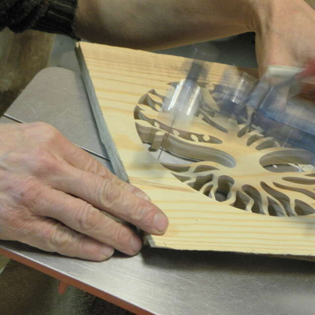 Atelier de bois chantourné