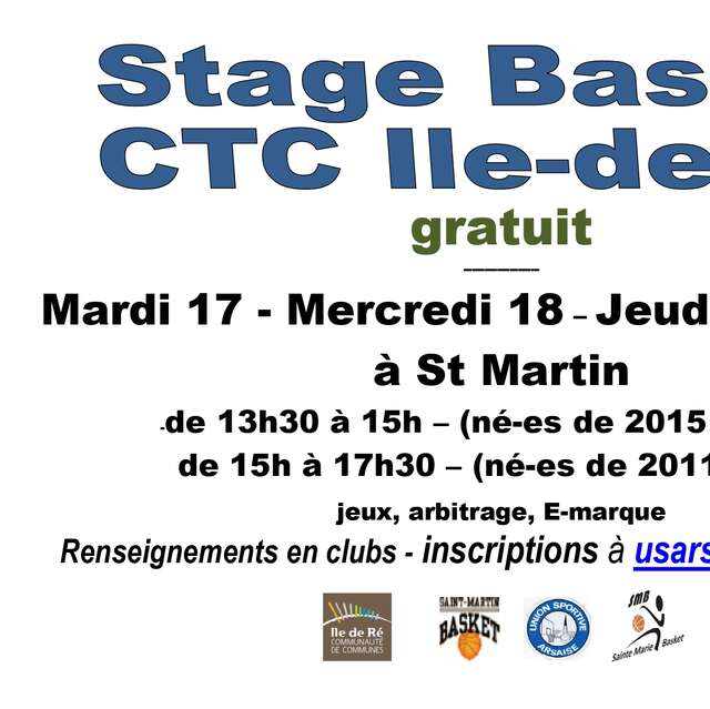 Stage de basket CTC Ile de Ré
