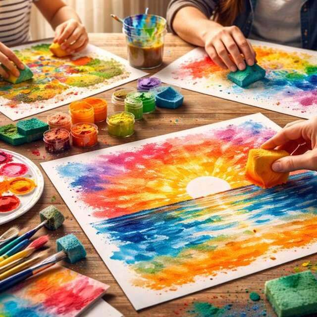 Peinture à l'éponge