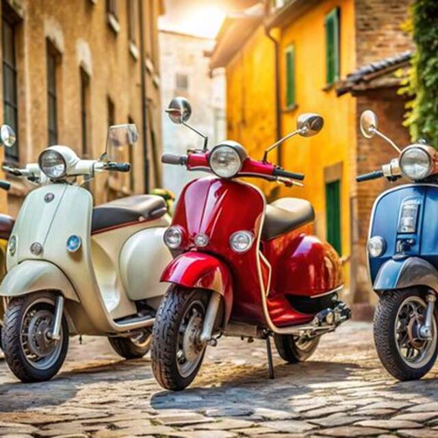 Exposition de belles mécaniques et les célèbres Vespas italiennes  - Les journées italiennes dans le pays d’Allevard