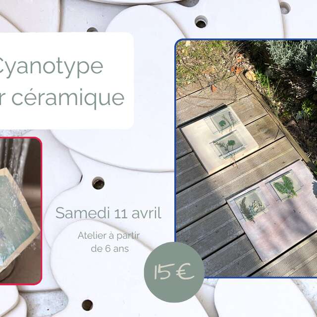 Atelier cyanotype sur Céramique et papier