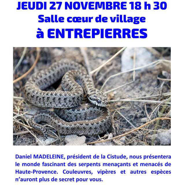 Conférence sur les serpents de Haute-Provence