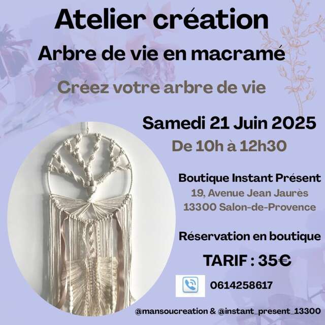 Atelier : Venez créer votre arbre de vie en macramé