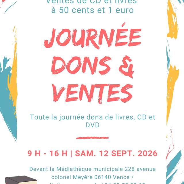 Journée ventes et dons de livres CD et DVD