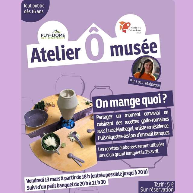 Les Ateliers Ô musée :  "On mange quoi ?" - Atelier cuisine adulte