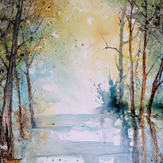 Yupo watercolor exhibition by Jean Yves Charles at Loire Odyssée between Angers and Saumur