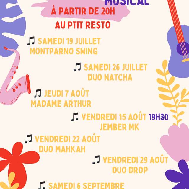 Concerts de l'Ete Au Ptit Resto