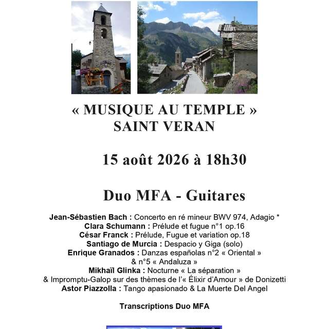 Music at the Temple: "MFA-Guitares Duo"