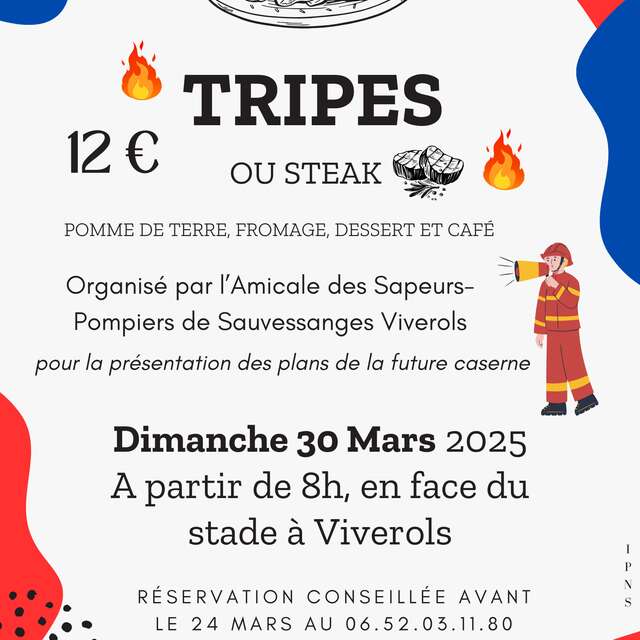 Tripes Amicale Sapeurs-Pompiers Sauvessanges Viverols