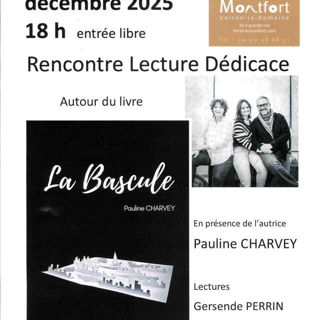 Rencontre Lecture Dédicace avec Pauline Charvey à la Librairie Montfort