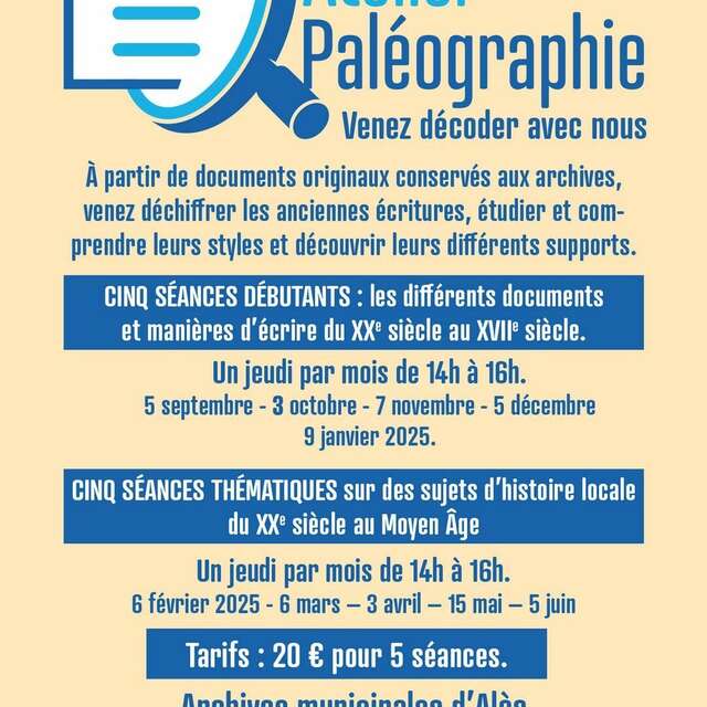 Ateliers Paléographie
