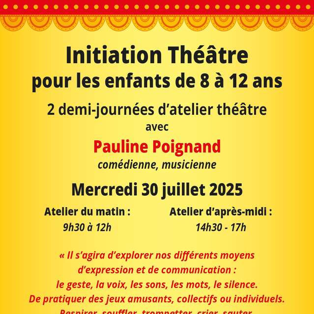Initiation au théâtre pour les enfants de 8 à 12 ans