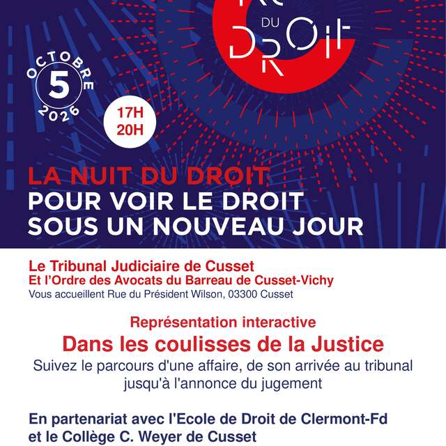 NDD - Nuit du Droit - Tribunal Judiciaire de Cusset - Dans les coulisses de la Justice