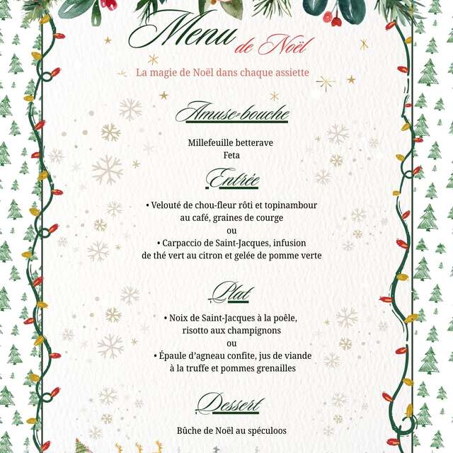 Repas de Noël – Restaurant La Verrière