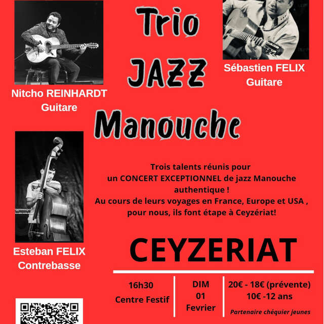Trio jazz manouche : Nitcho REINHARDT, Sébastien et Esteban FELIX