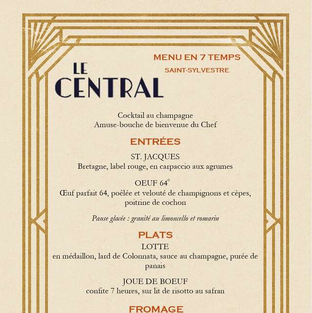 Dîner de la saint sylvestre - Le Central