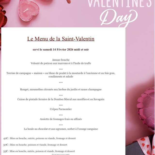 Menu de la Saint-Valentin - Restaurant Chez La Mère Bouvier