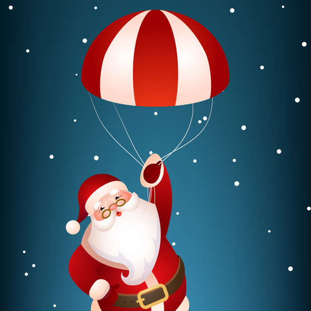 Laragne fête Noël : arrivée du Père Noël par les airs