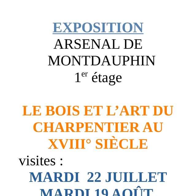 Visites de l'exposition - Le bois et l'art du charpentier du 18ème siècle
