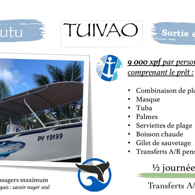 Vaitumu Village - Tour guidé en mer