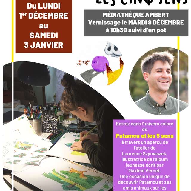 Exposition des planches originales du livre " Patamou et les cinq sens "