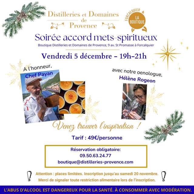 Soirée accords mets-spiritueux