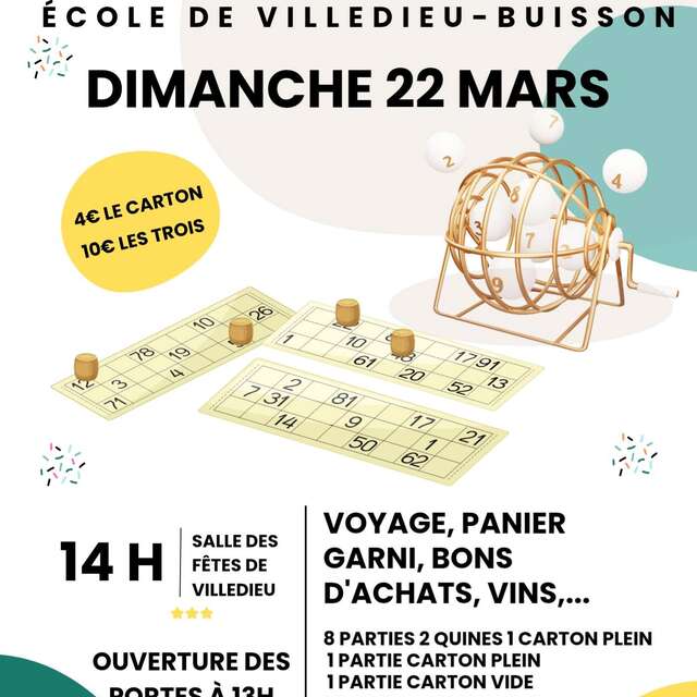 Grand loto de l'école Villedieu-Buisson