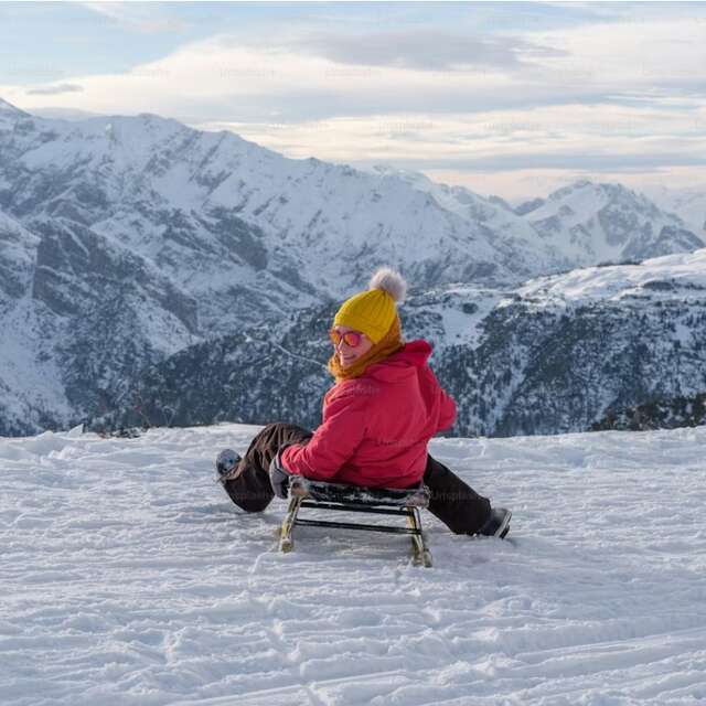 Descente géante en luge
