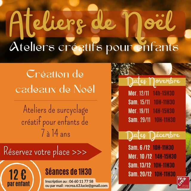 Atelier créatif upcycling Noël, pour enfants
