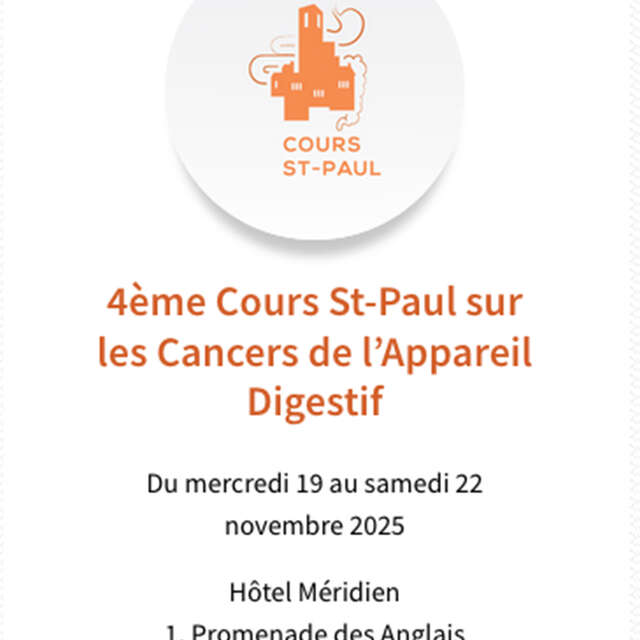 4ème Cours St-Paul sur les Cancers de l’Appareil Digestif 2025