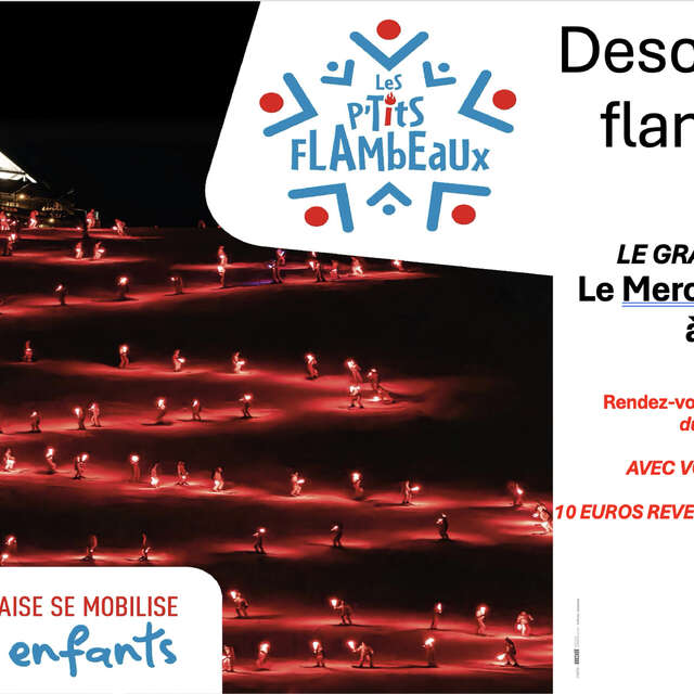 "Les P'tits Flambeaux" charity torchlight descent with the French ski school