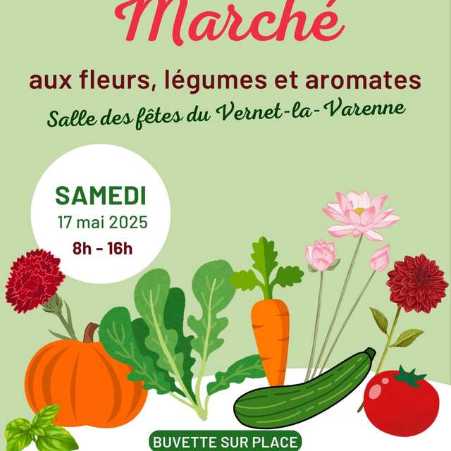 Marché aux fleurs, légumes et aromates